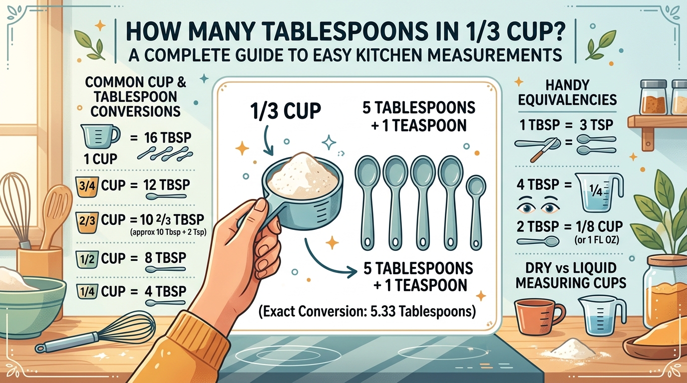 how many tablespoons in 1/3 cup